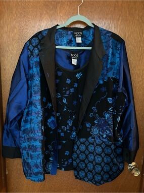 KOOS Blue Floral Satin Camisole